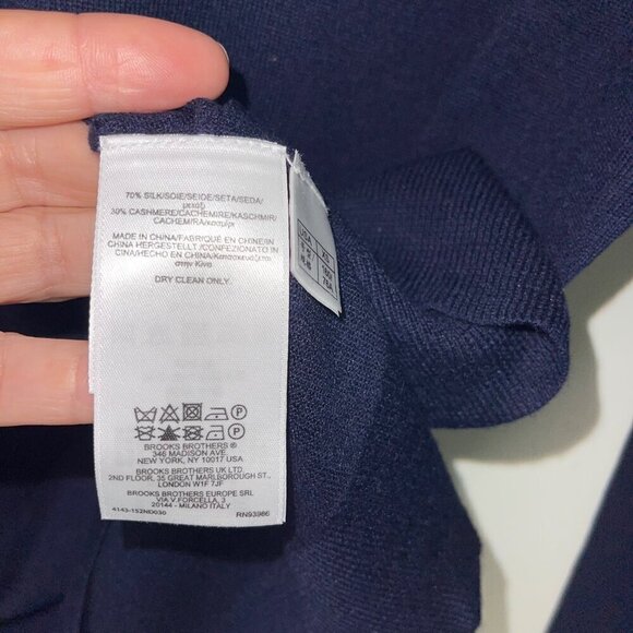 Brooks Brothers Womens Sweater Size XS Blue Shawl Neck Long Sleeve Silk - Picture 7 of 8